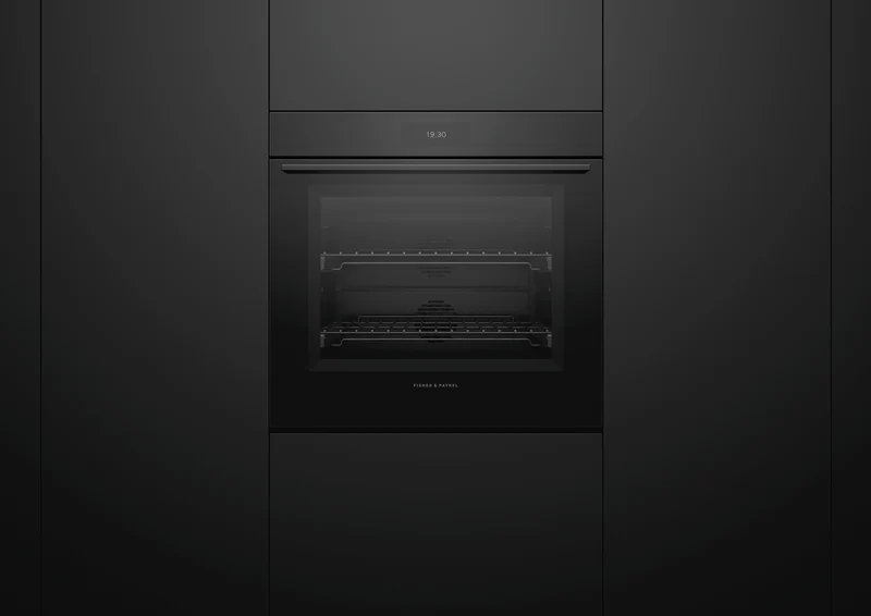 Fisher & Paykel Series 9 Minimal 76cm Pyrolytic Oven, Black Glass