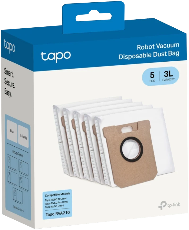TP-LINK Tapo RV50 Series Robot Vacuum Disposable Dust Bag 5Pk