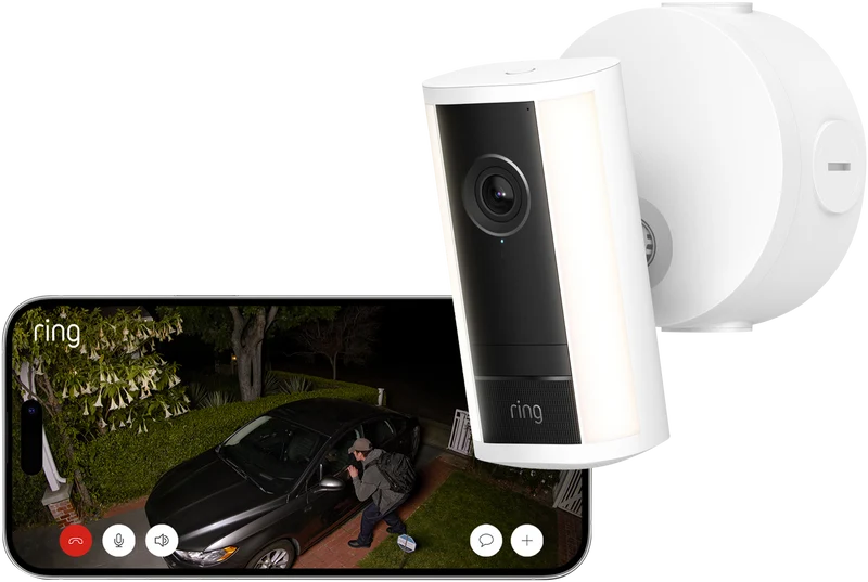 Ring Spotlight Camera 4K Pro - POE Security Camera - White