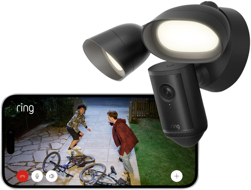Ring Floodlight Camera 4K Pro - Wired Security Camera - Black