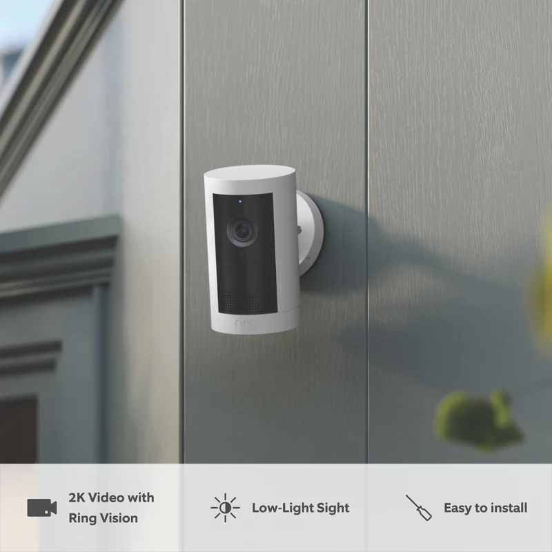 Ring 2K Outdoor Camera Plus Battery (White)