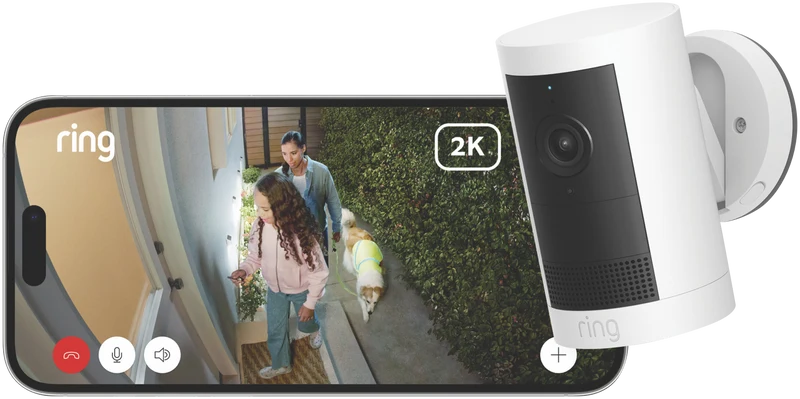 Ring 2K Outdoor Camera Plus Battery (White)