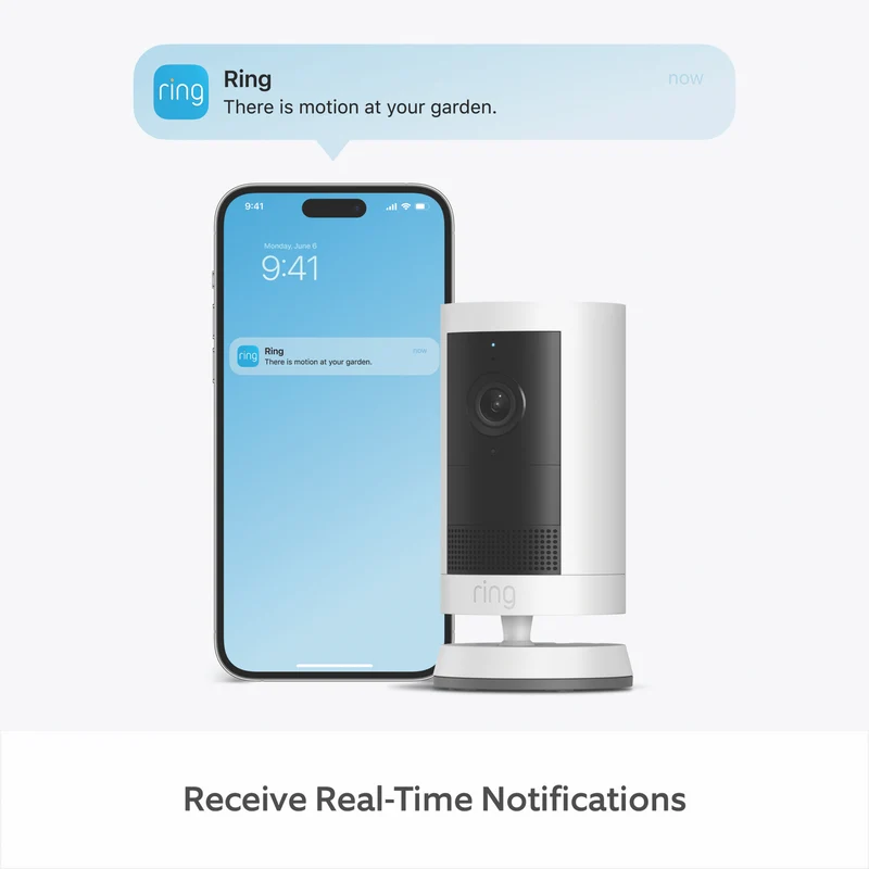 Ring 2K Outdoor Camera Plus Battery (White)