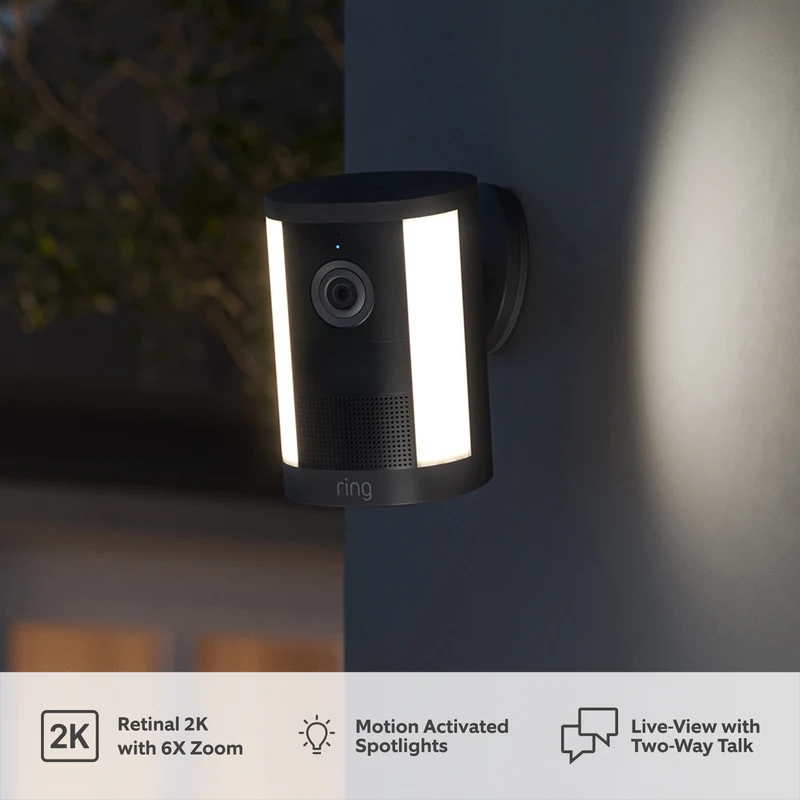 Ring Spotlight Cam 2K Battery (2nd Gen) - Black