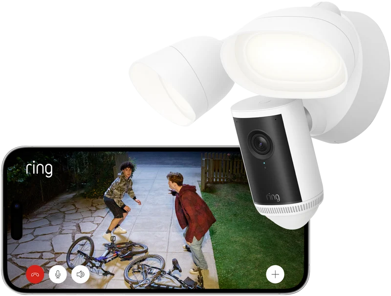 Ring Floodlight Camera 4K Pro - Wired Security Camera - White