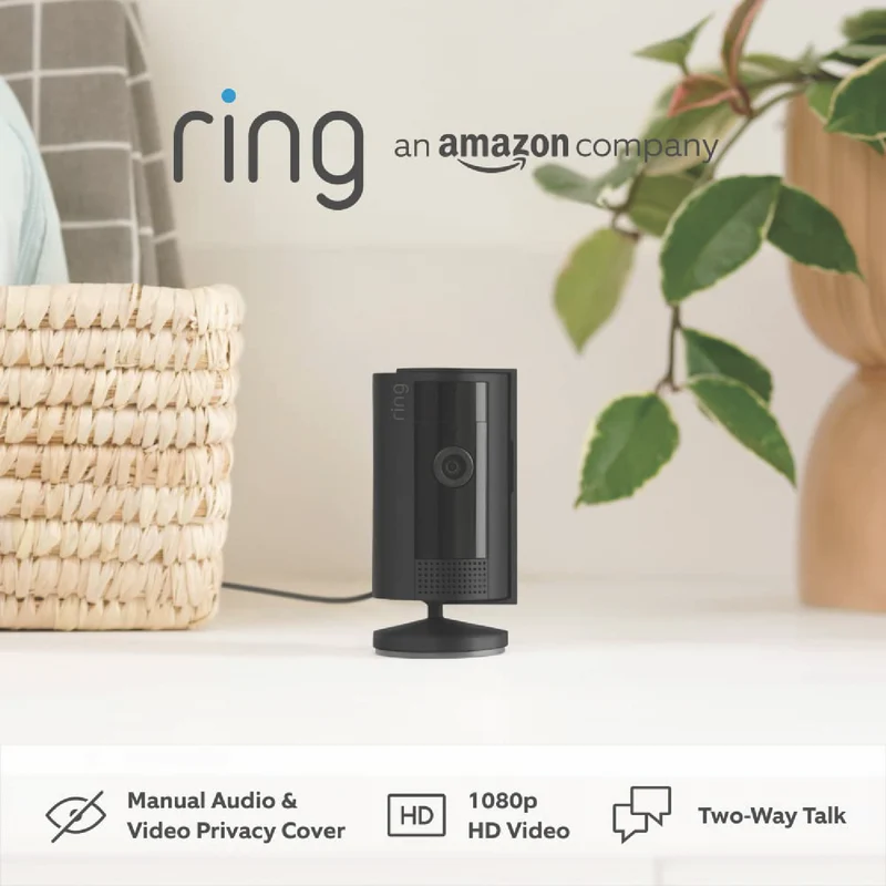 Ring Indoor Camera - Plug-In Security Camera - Black