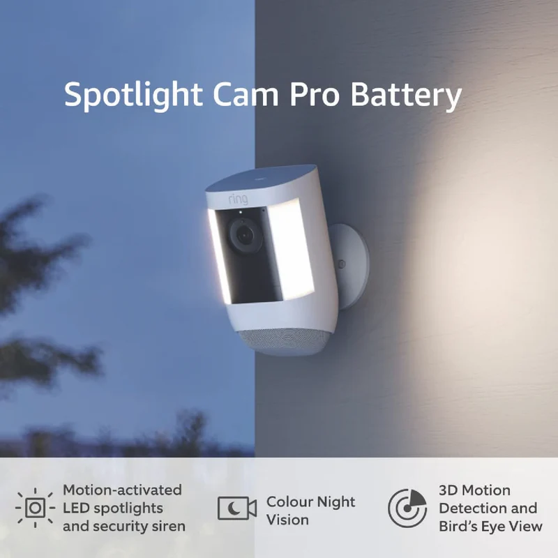 Ring Spotlight Cam Pro 2K Battery (White)