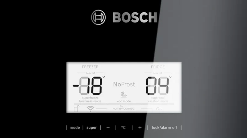 BOSCH KGN56LB40O Series 6 Free-standing fridge-freezer with freezer at bottom, glass door 193 x 70 cm Black