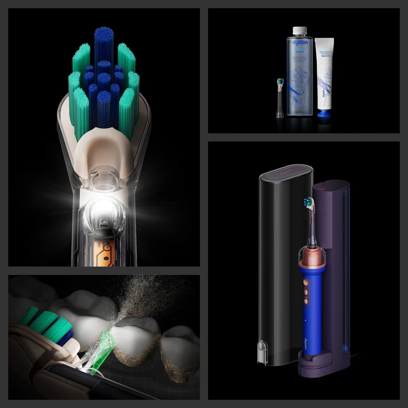 Dyson CameraJet Electric Toothbrush with Flosser and Starter Kit Ceramic Ultra Blue