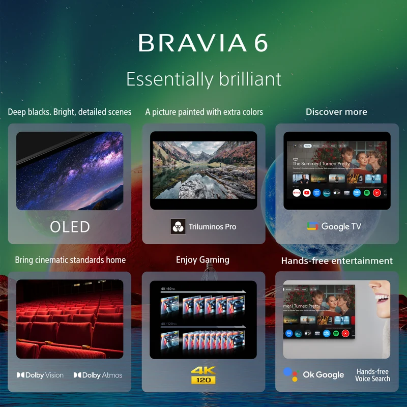 Sony 48" BRAVIA 6 OLED 4K HDR Google TV with Gemini