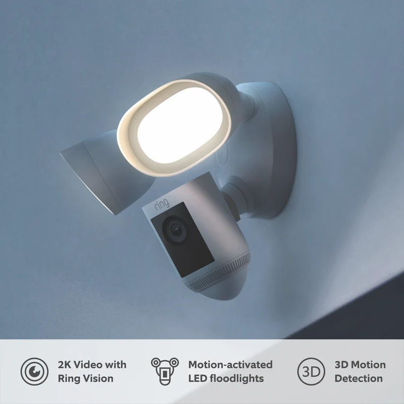 Ring Floodlight Cam Pro 2K Wired (White)