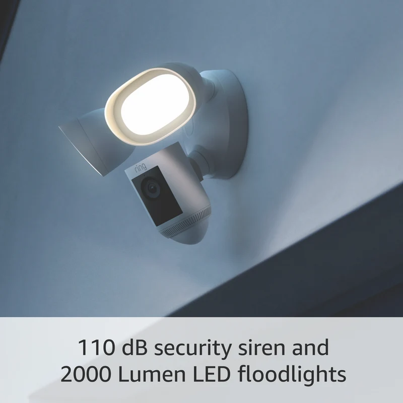 Ring Floodlight Cam Pro 2K Wired (White)