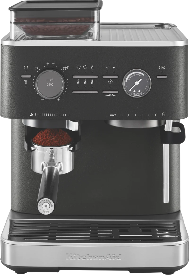 KitchenAid Semi Automatic Espresso Machine With Burr Grinder Cast Iron Black