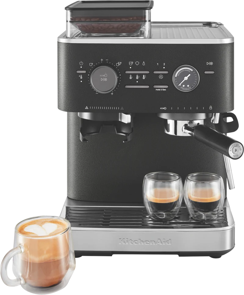 KitchenAid Semi Automatic Espresso Machine With Burr Grinder Cast Iron Black