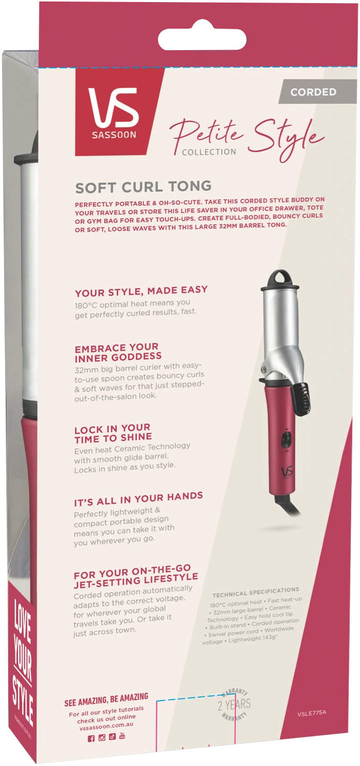 VS Sassoon Petite Style Soft Curl Tong