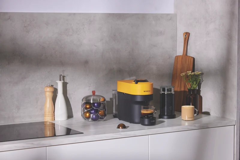Nespresso Vertuo Pop Capsule Coffee Machine Bundle Yellow