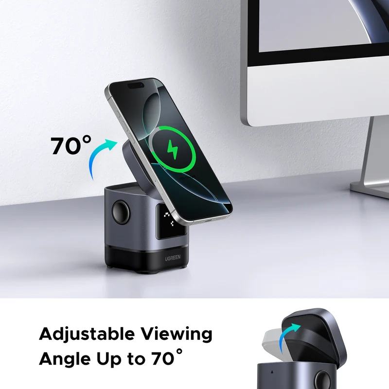 UGREEN UNO 2-in-1 Qi2 15W Wireless Charger