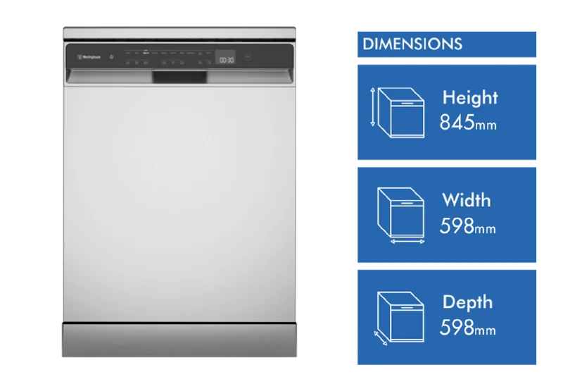 Westinghouse 60cm Stainless Steel 15 Place Freestanding Dishwasher