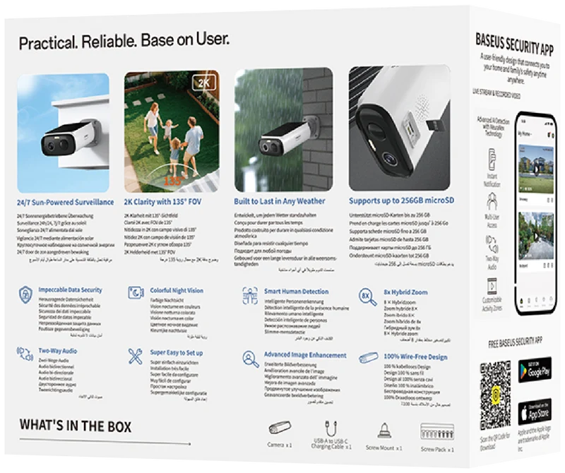 Baseus S1 Lite 2K Solar-Powered Security Camera