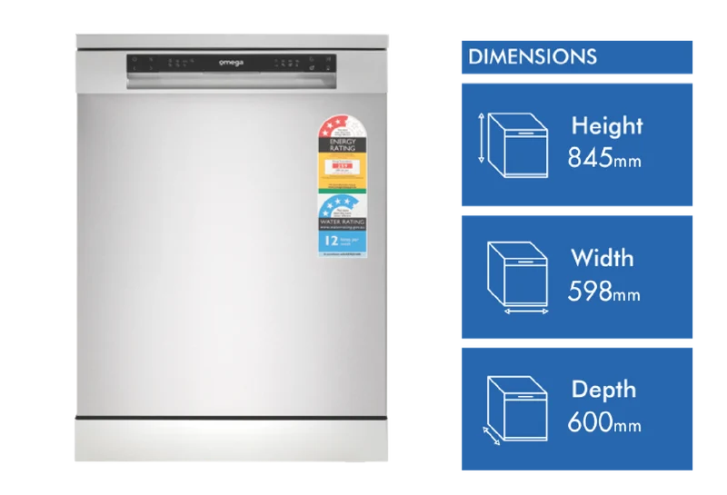 Omega 60cm Freestanding Dishwasher Stainless Steel