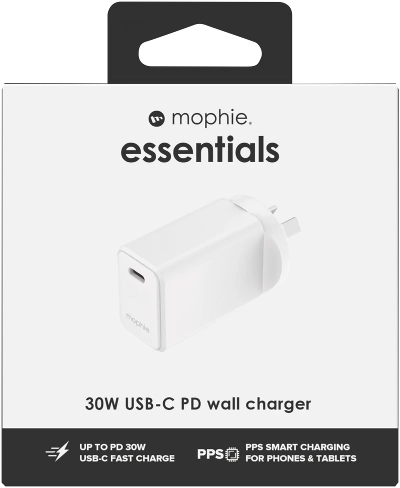 Mophie Essential 30W USB-C Wall Charger White