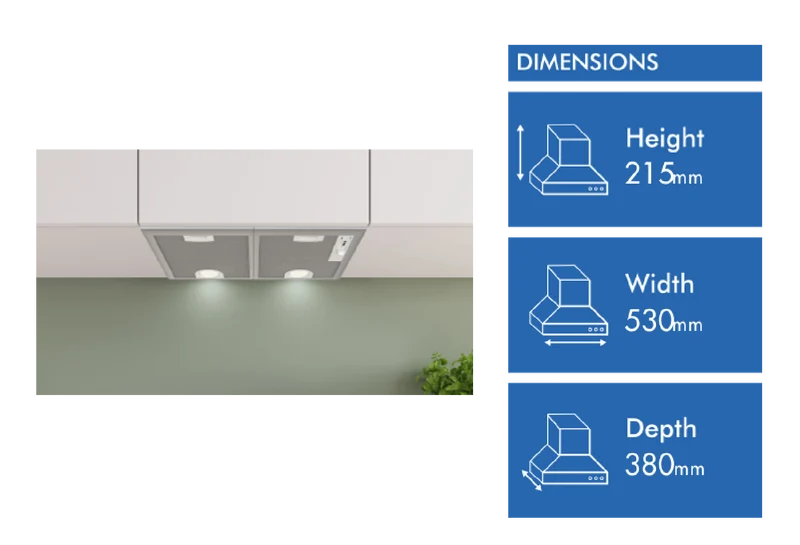 Bosch Series 4, 53cm Integrated Rangehood, Silver Metallic