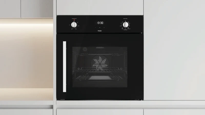 Haier 60cm Built In Oven 7 Function Side Opening Door Black