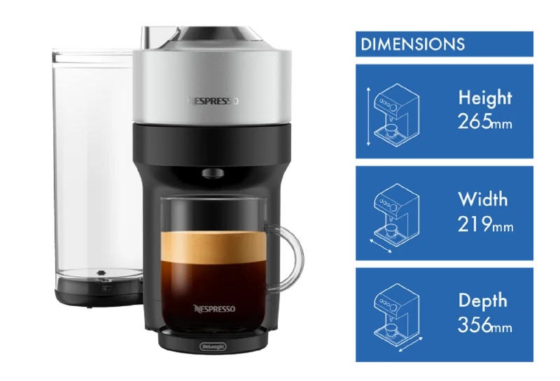 Nespresso Vertuo Pop+ Deluxe Capsule Coffee Machine Bundle Silver