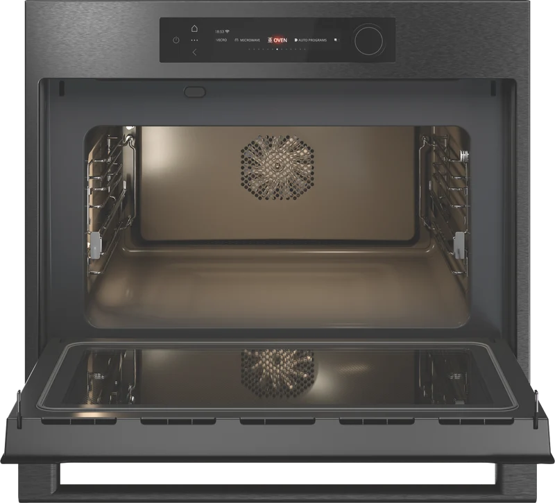 ASKO Craft Frame 45cm Combi Microwave Oven, Black Steel