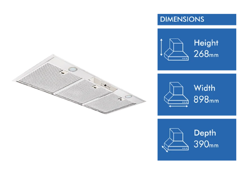 Schweigen 90cm Silent Undermount Rangehood with Inline Motor, Stainless Steel ** 2 BOXES **