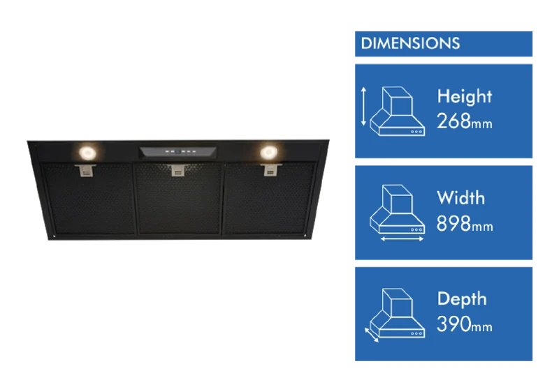 Schweigen 90cm Silent Undermount Rangehood, Black ** 2 BOXES**