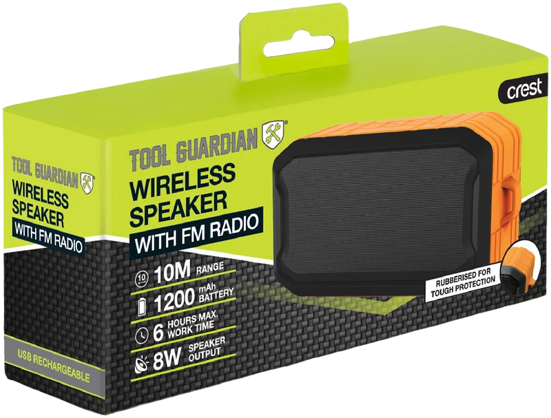 Tool Guardian 8W FM Rechargeable Wireless Bluetooth Radio