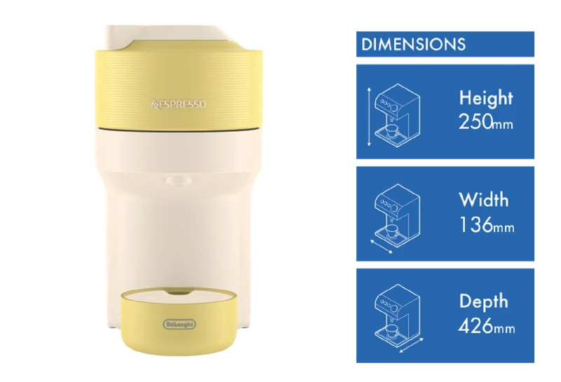 Nespresso Vertuo Pop Value Pack Capsule Coffee Machine Bundle Lemon