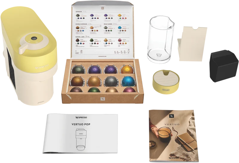 Nespresso Vertuo Pop Value Pack Capsule Coffee Machine Bundle Lemon