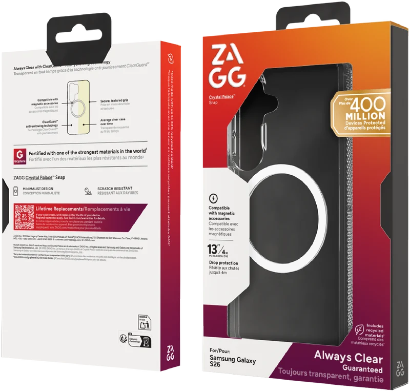 ZAGG Samsung Galaxy S26 Crystal Place Snap Case Clear