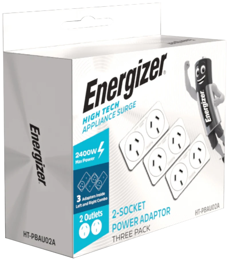 Energizer 2-Outlet Power Adaptor (3 Pack)