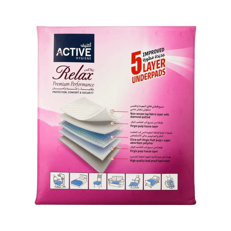 Active Relax UnderPad White 80 x 100cm Family 15Pcs