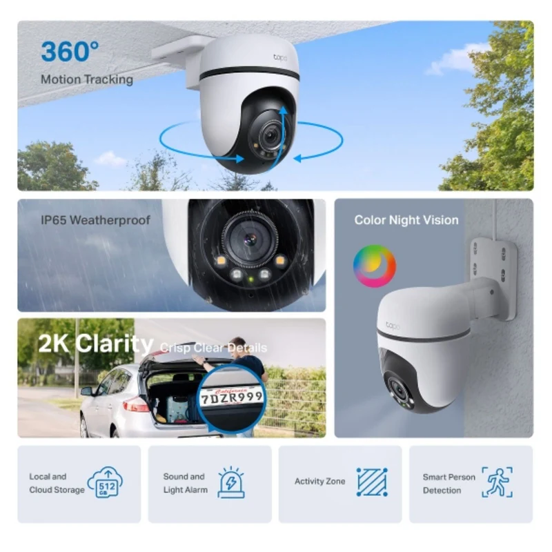 TP-LINK 2K Outdoor Pan/Tilt Security Wi-Fi Camera (2-pack)
