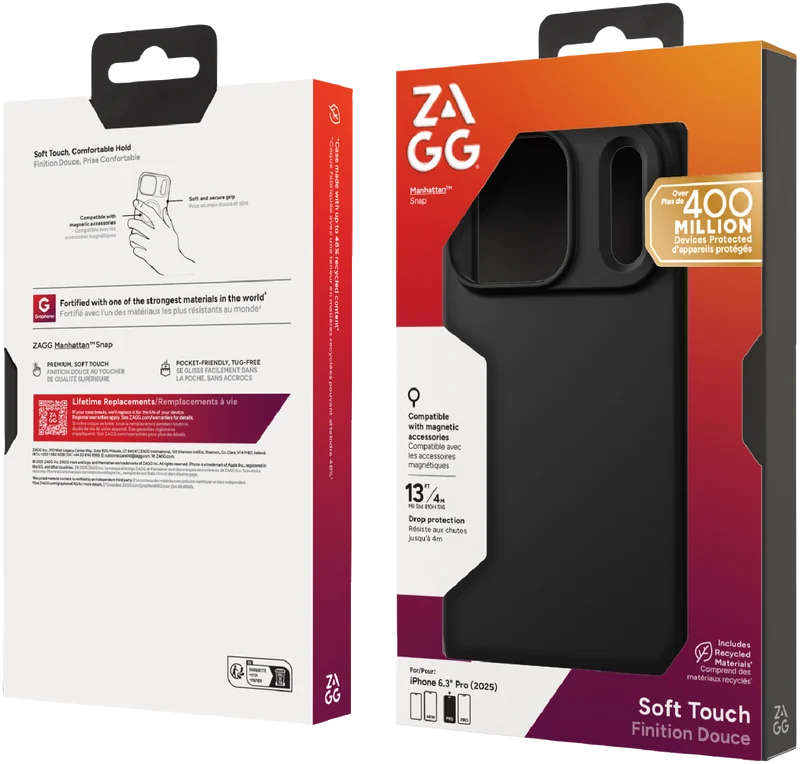ZAGG Manhattan iPhone 17 Pro Snap Case Black