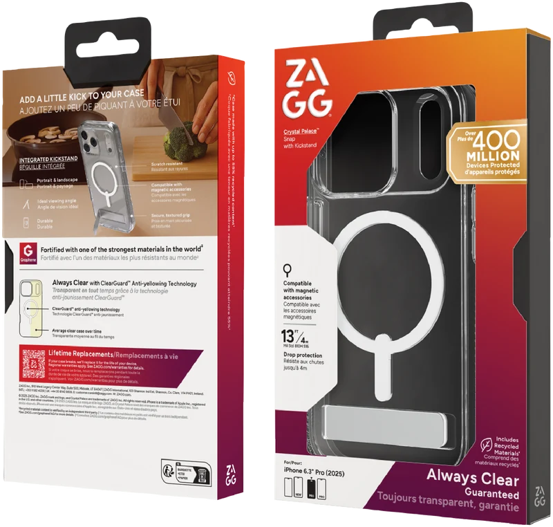 ZAGG Crystal Palace iPhone 17 Pro Snap Kickstand Case