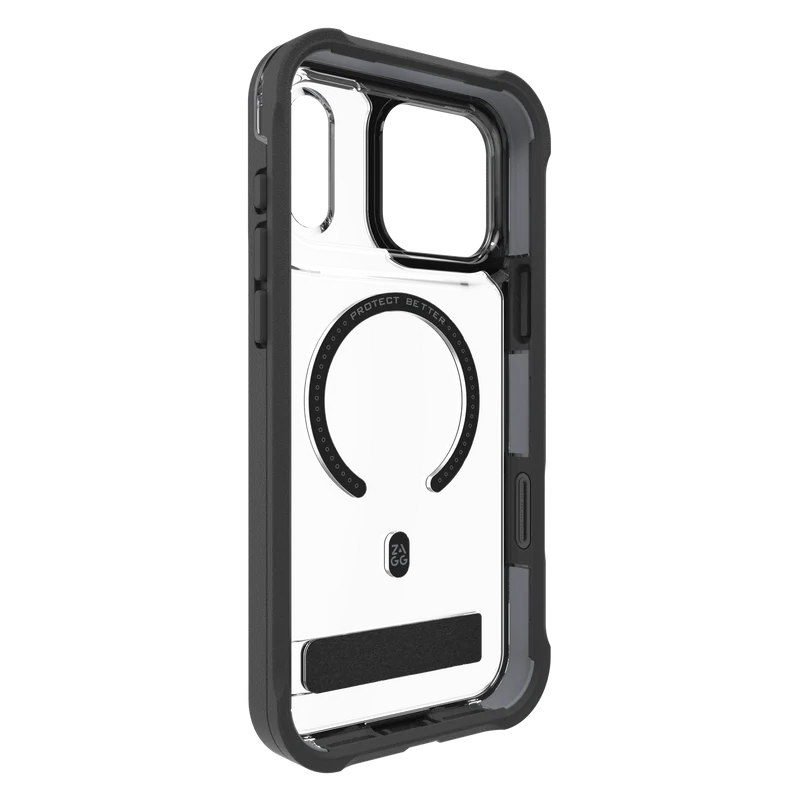 ZAGG iPhone 17 Pro Rainier Snap Kickstand + Camera Control Button Case Black