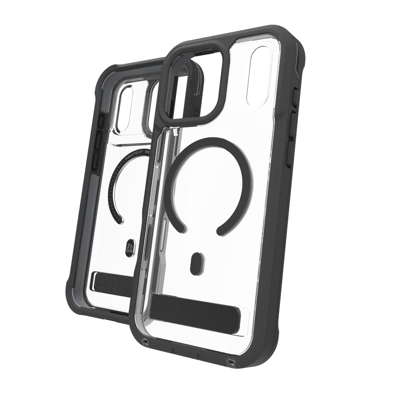 ZAGG iPhone 17 Pro Rainier Snap Kickstand + Camera Control Button Case Black