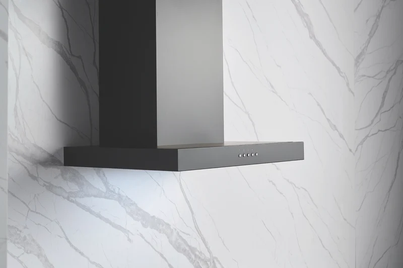 Omega 60cm Canopy Rangehood, Matte Black