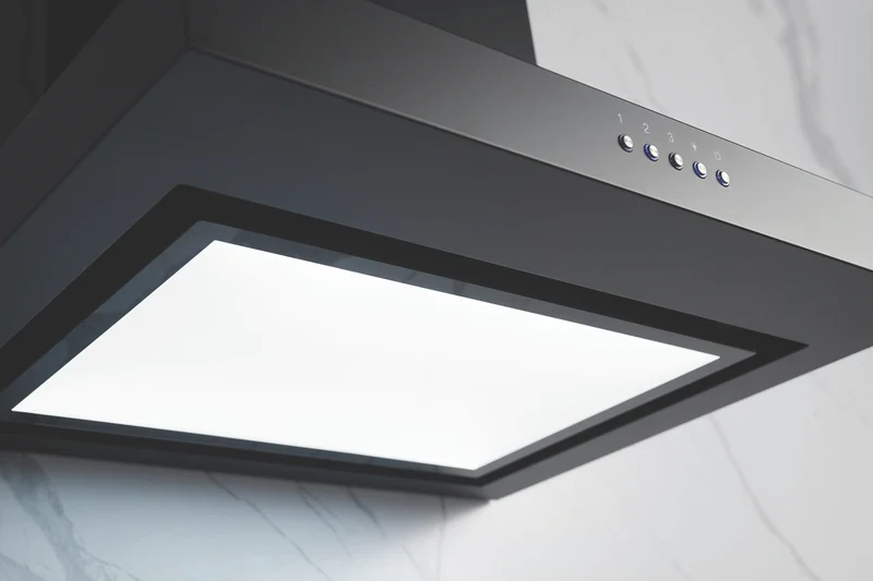 Omega 60cm Canopy Rangehood, Matte Black