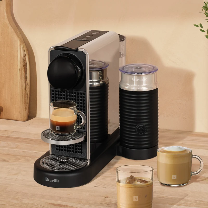 Nespresso CitiZ and Milk Capsule Coffee Machine Platinum Polished Stainless Steel
