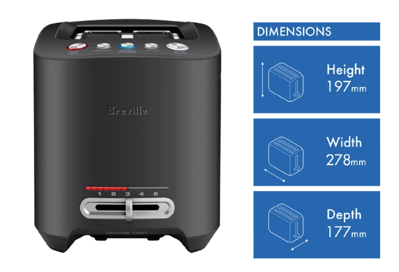 Breville The Smart Toaster 2 Slice Black Truffle