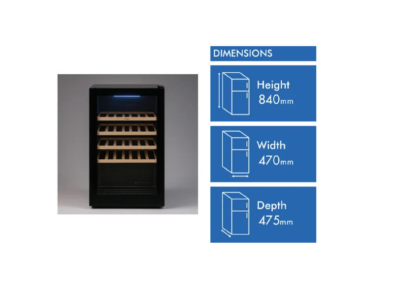 Omega 34 Bottle Freestanding Wine Cabinet