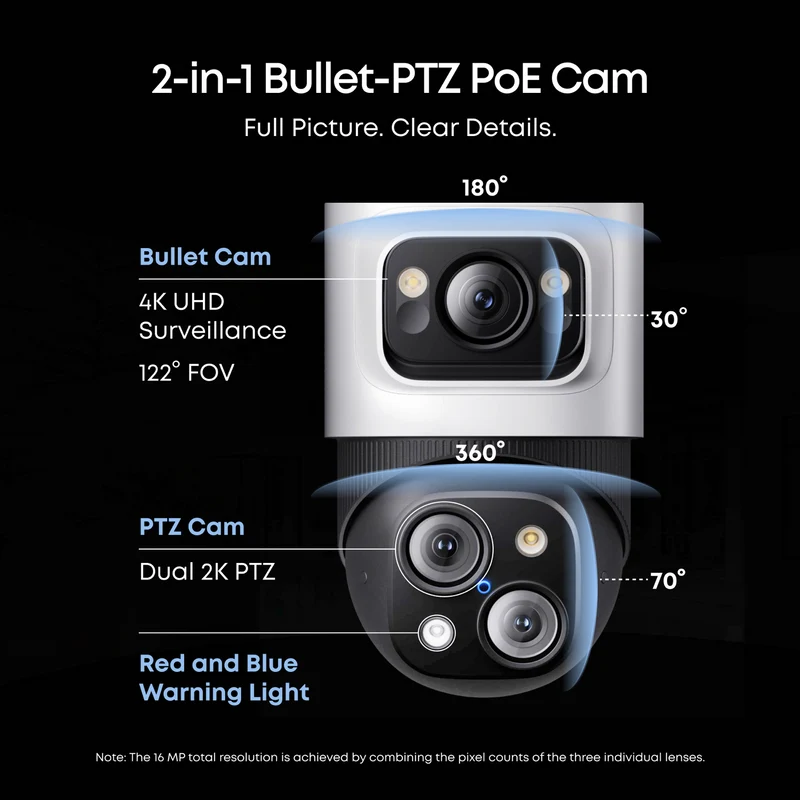 eufy S4 Max NVR POE 24/7 Security System - 4 x PTZ Cameras