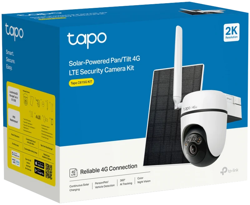 TP-LINK 2K Solar-Powered Pan/Tilt 4G LTE Security Camera