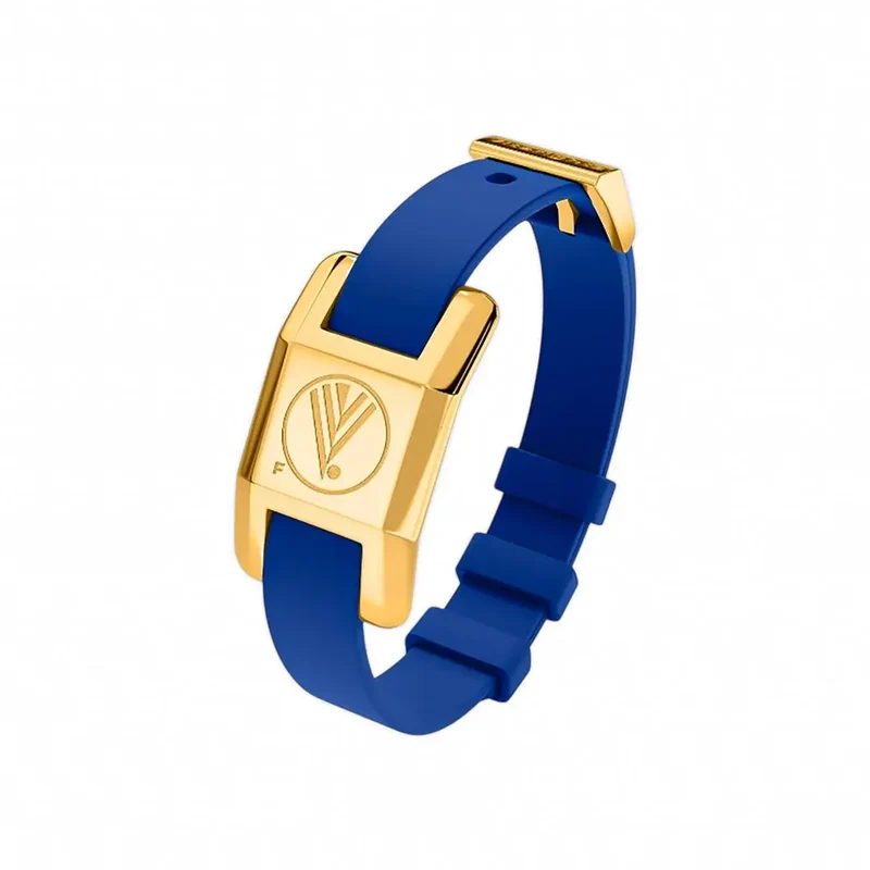 Visponder Gold with Blue Silicon Strap -Brain